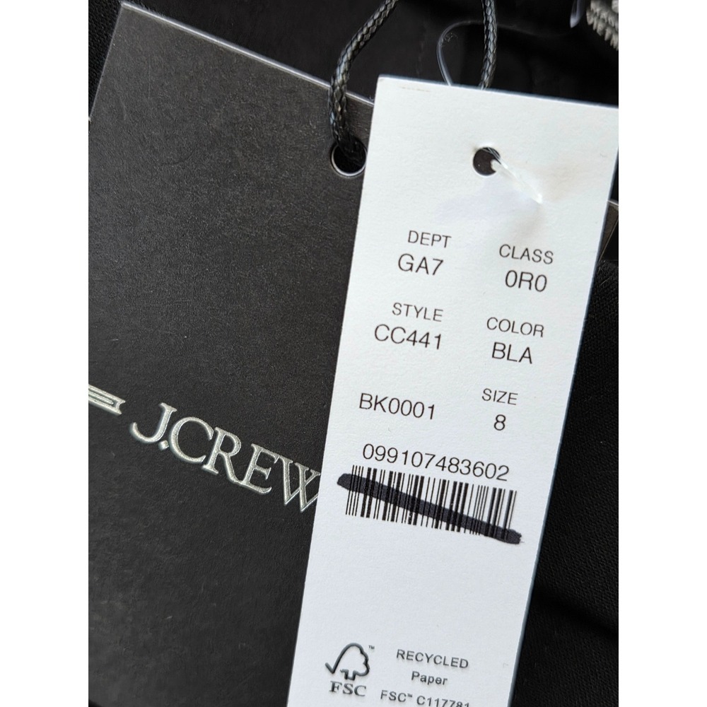 J. Crew Kate Straight Leg Pants Four‎ Season Stretch Size 8 Black NWT $138 CC441 - Picture 7 of 7